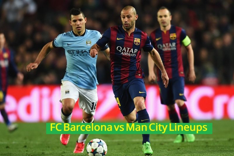 FC Barcelona vs Man City Lineups